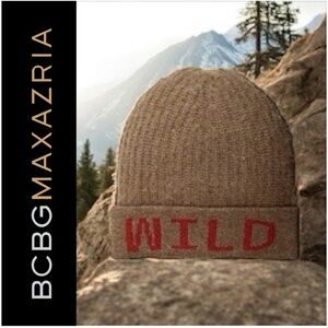 BCBG Maxazria Wild Wool Blend Knit Hat Maple One Size.
New!